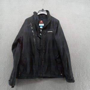 Columbia Jacket Mens Large Black Omni Tech Waterproof Breathable Thermal Comfort